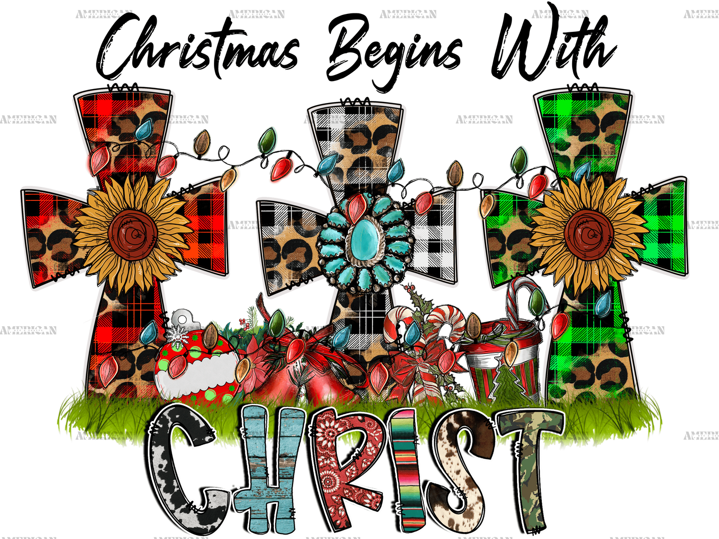 Christmas Begins With Christ DTF Transfer