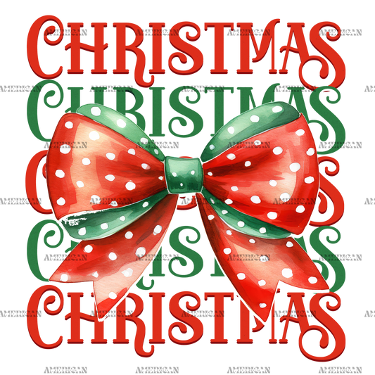 Christmas Bow DTF Transfer