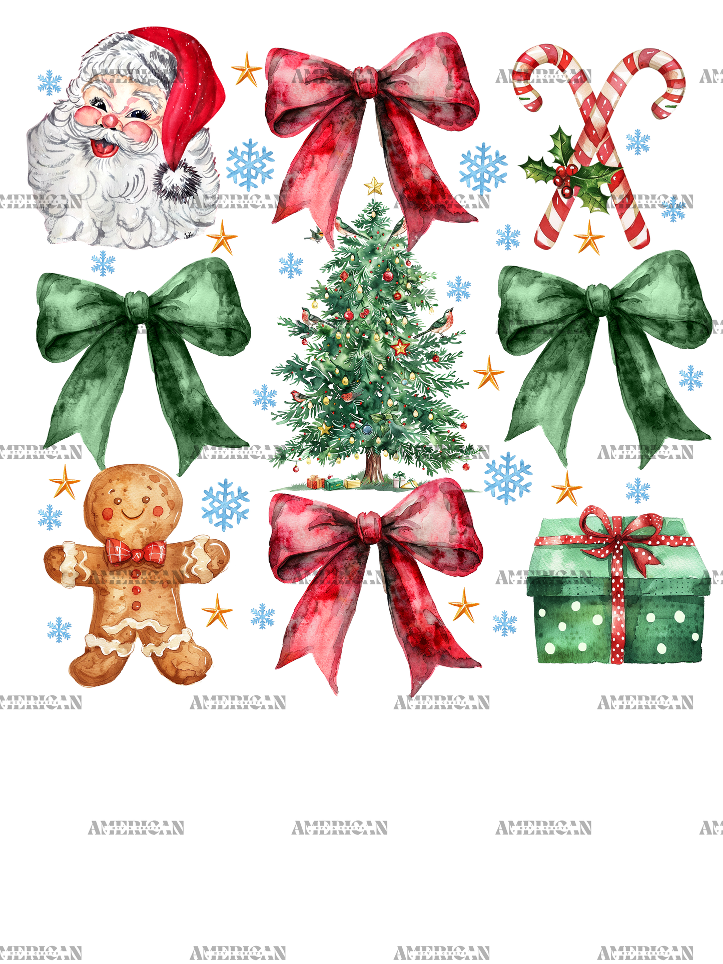 Christmas Bows-1 DTF Transfer