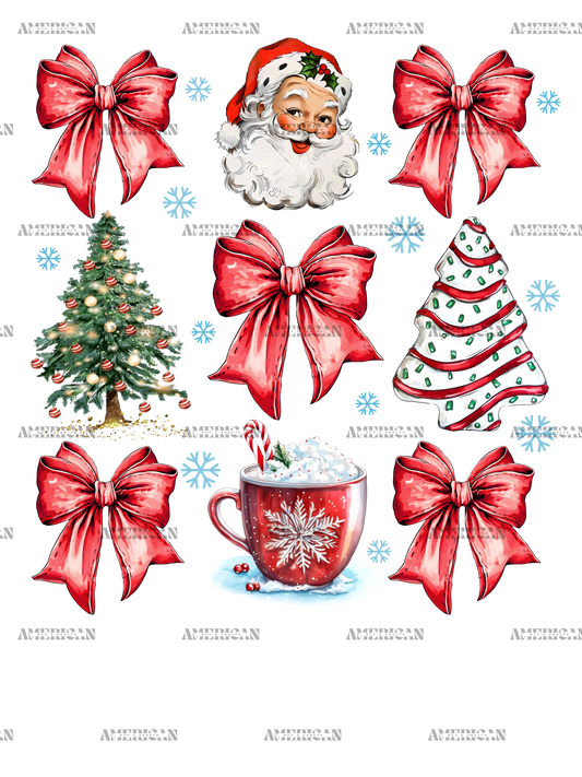 Christmas Bows-3 DTF Transfer