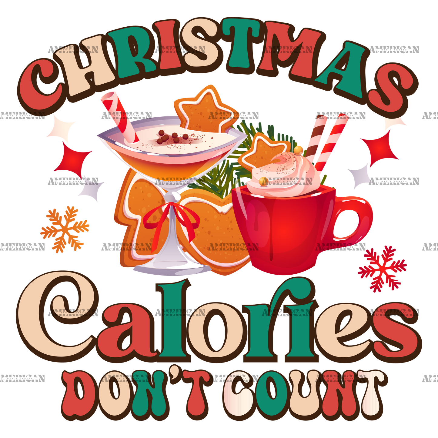 Christmas Calories Don't Count-1 DTF Transfer