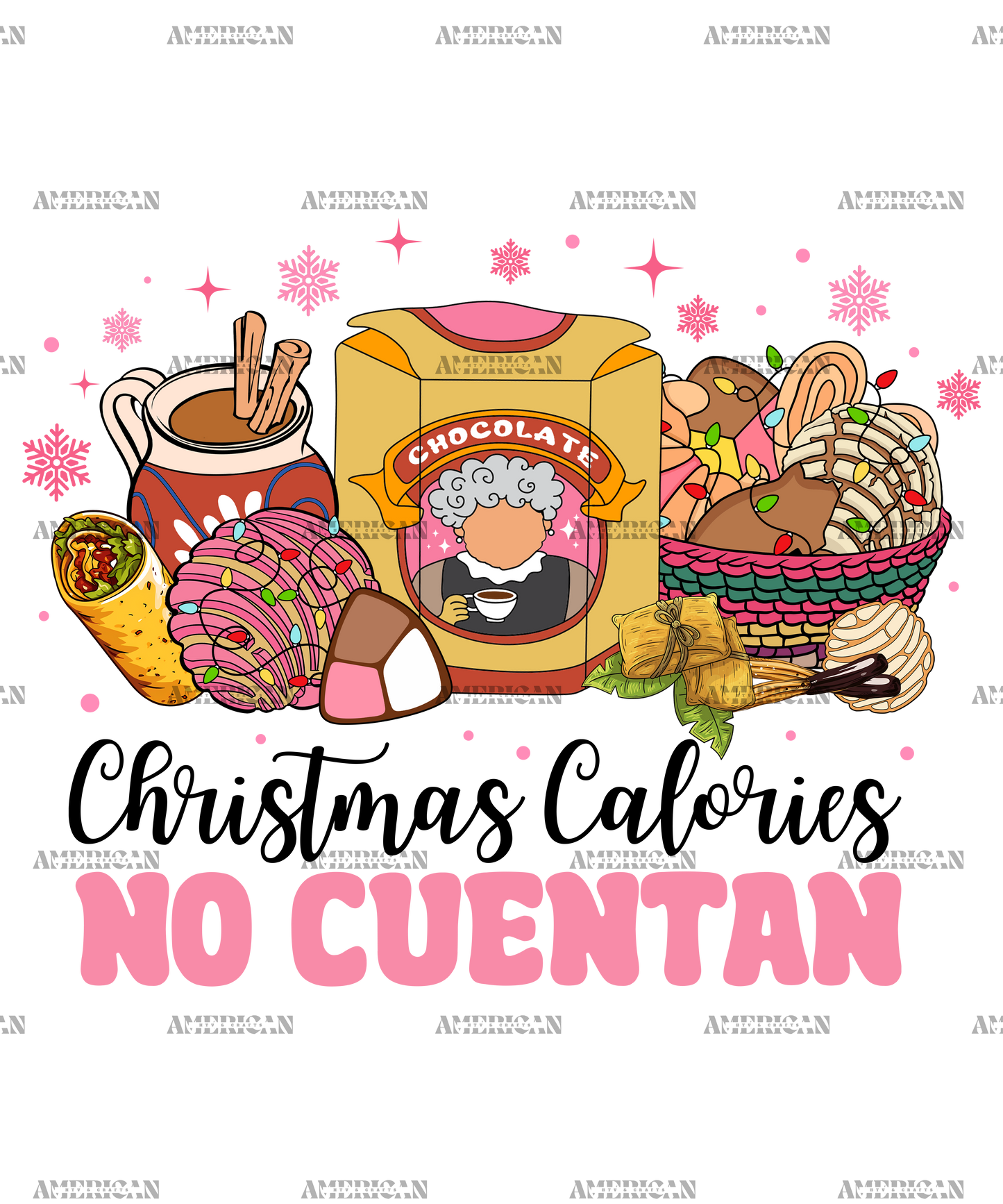 Christmas Calories No Cuentan-1 DTF Transfer