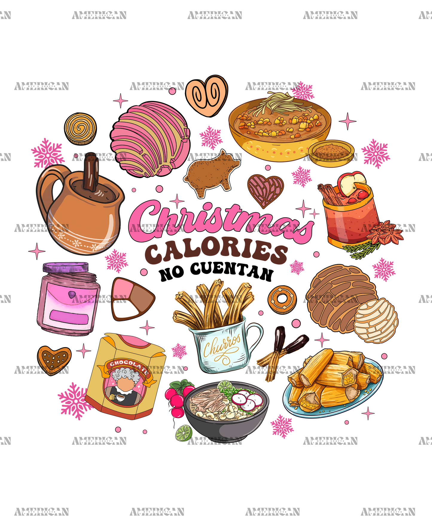 Christmas Calories No Cuentan-2 DTF Transfer