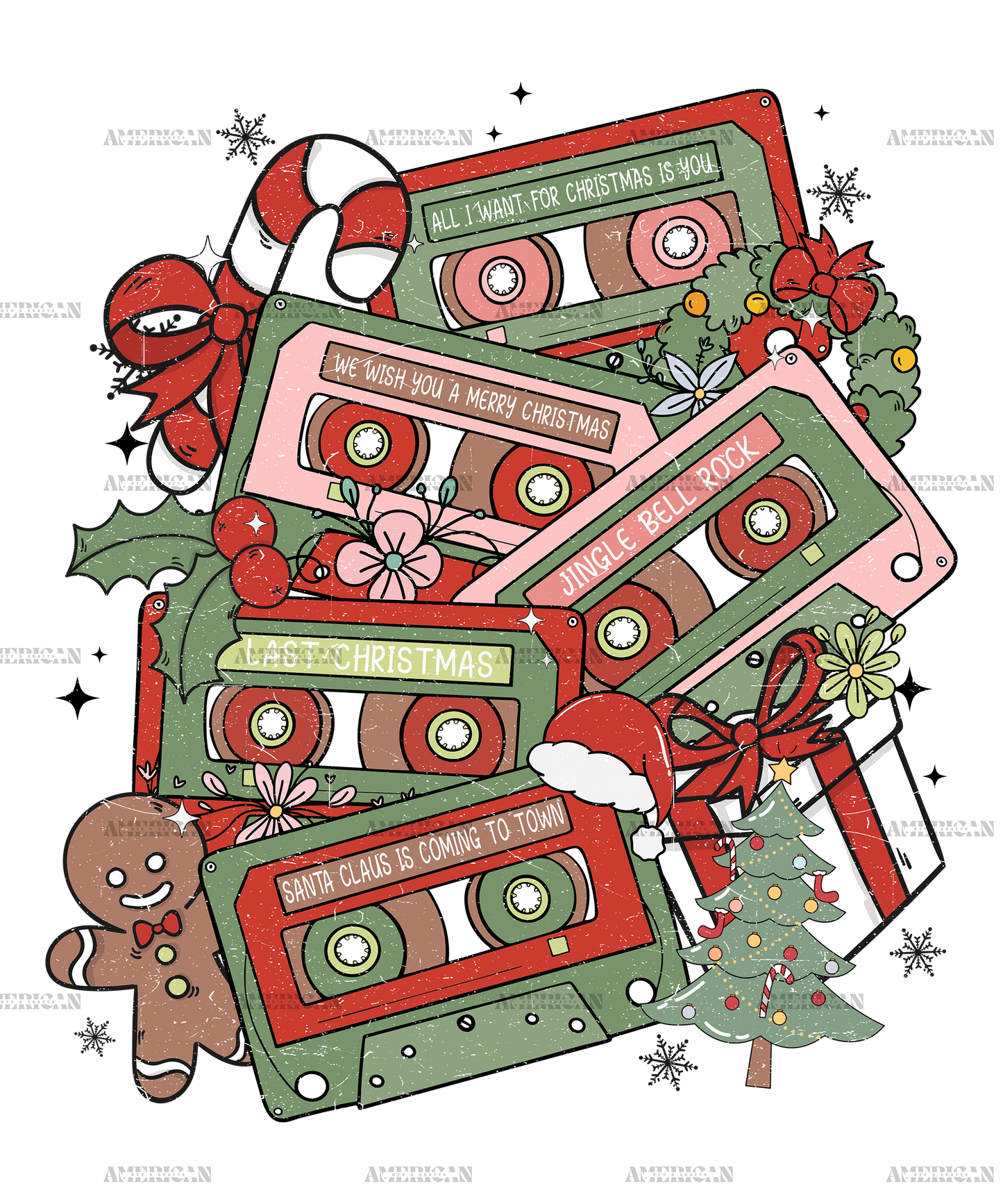 Christmas Catset-1 DTF Transfer