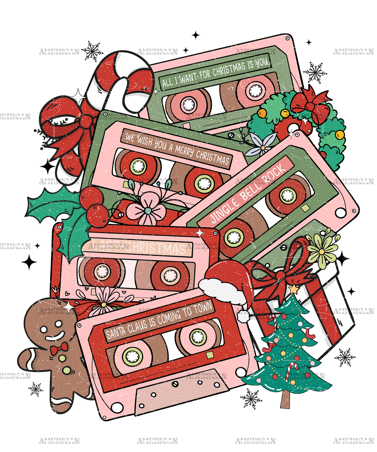 Christmas Catset-2 DTF Transfer