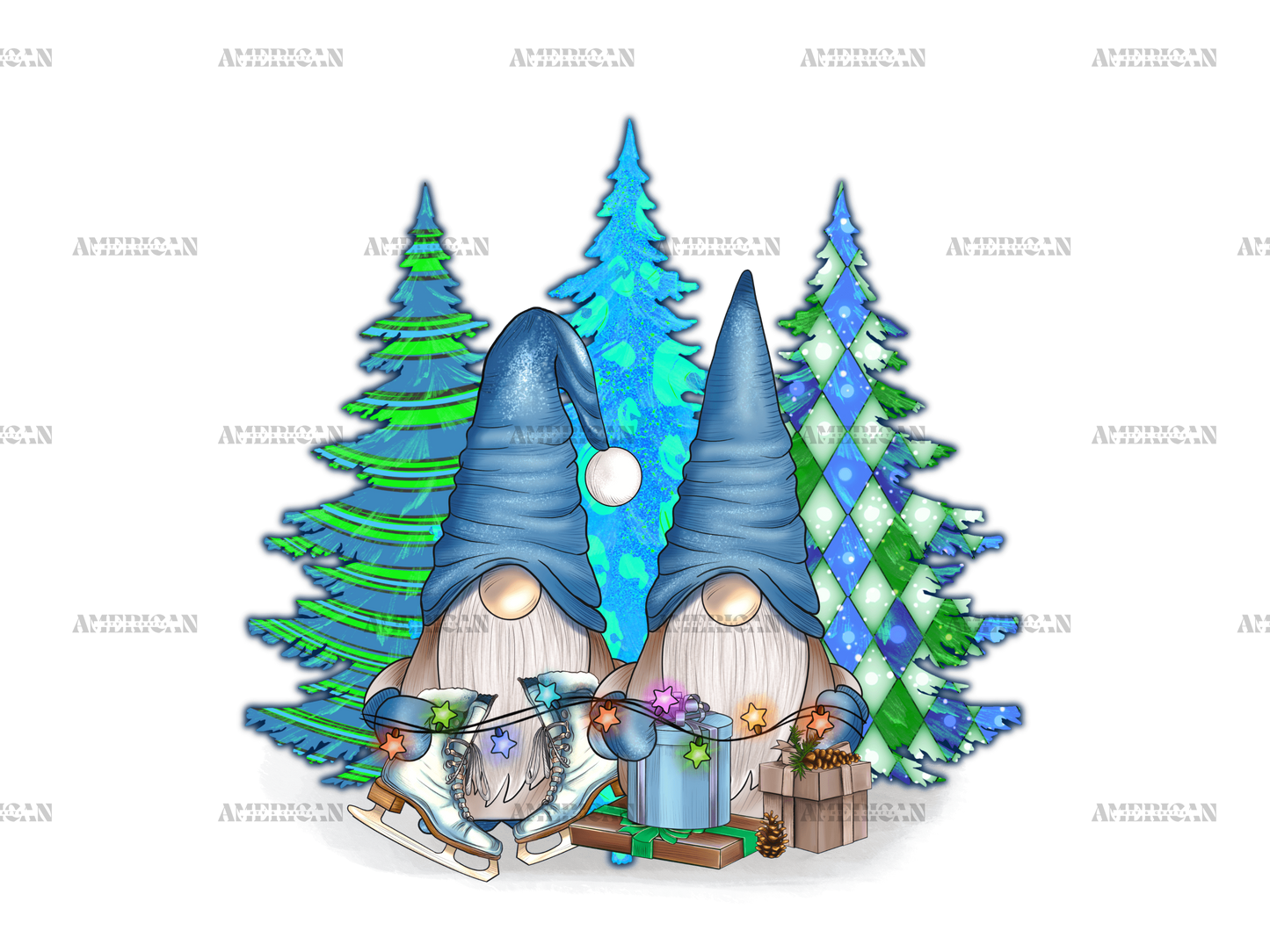 Christmas Gnomes Skate Shoes DTF Transfer