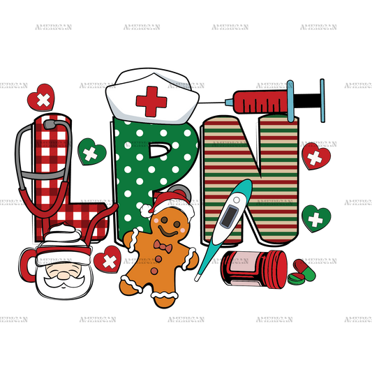 Christmas LPN DTF Transfer