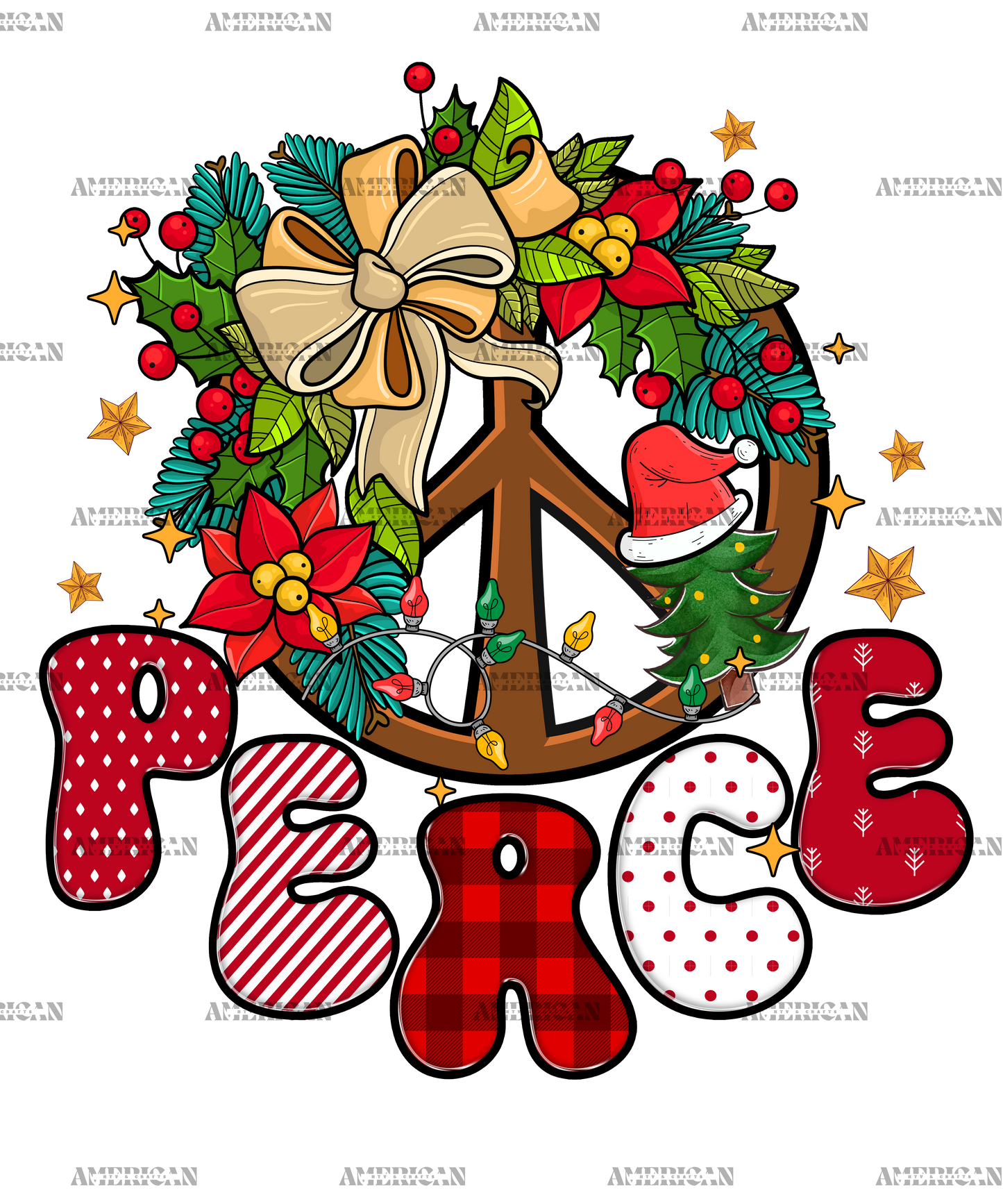 Christmas Peace-2 DTF Transfer