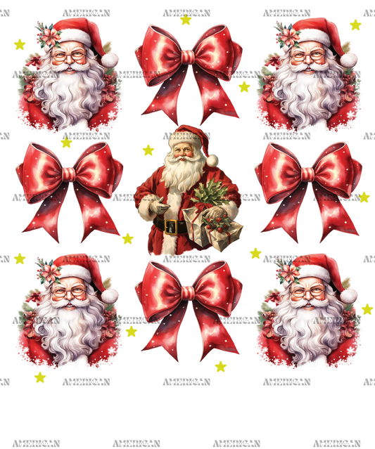 Christmas Santa Bows DTF Transfer