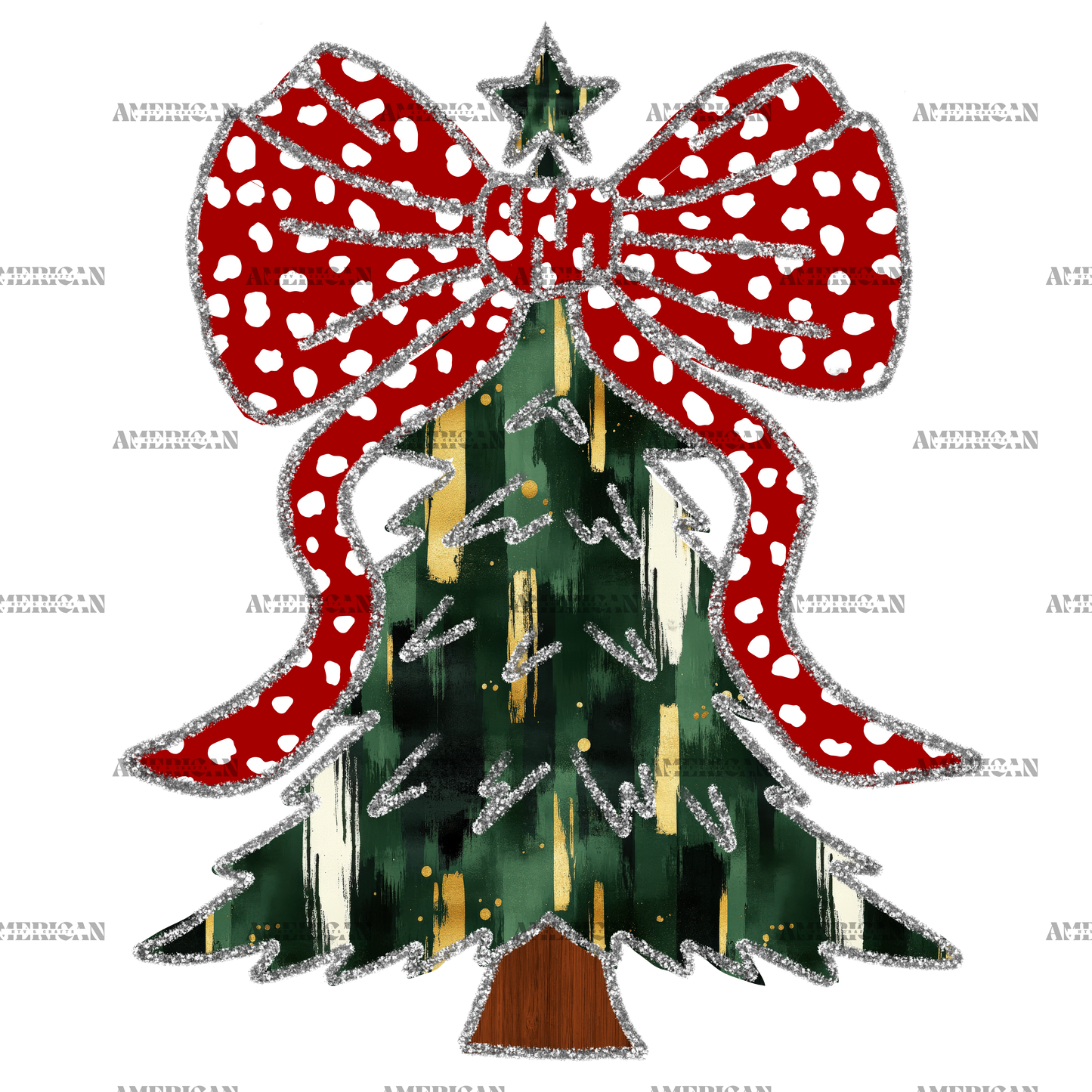 Christmas Tree Bow-3 DTF Transfer