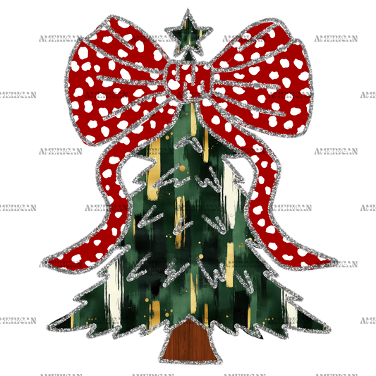 Christmas Tree Bow-3 DTF Transfer