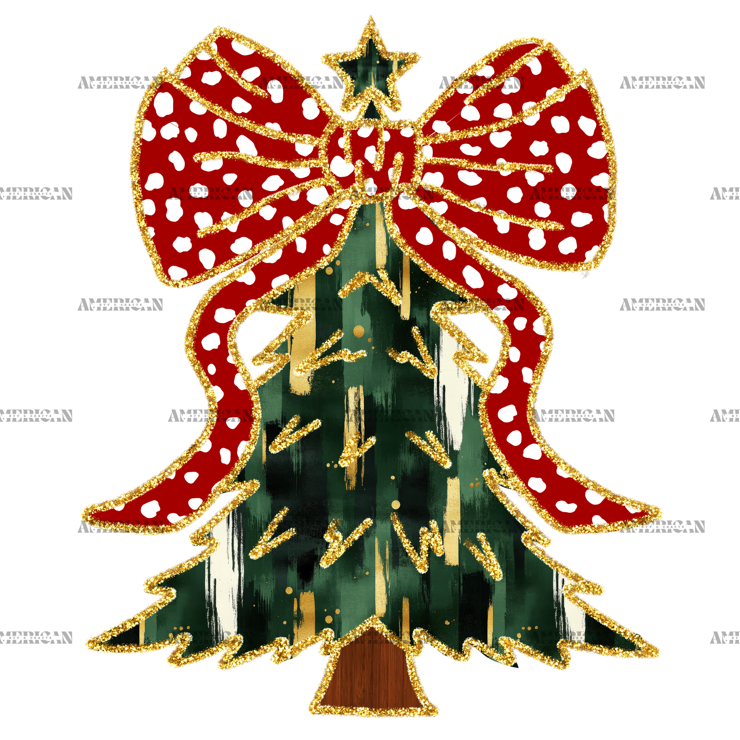 Christmas Tree Bow-4 DTF Transfer