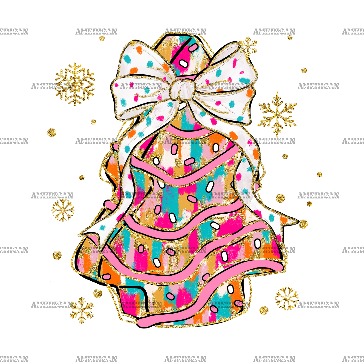 Christmas Tree Cake  DTF Transfer