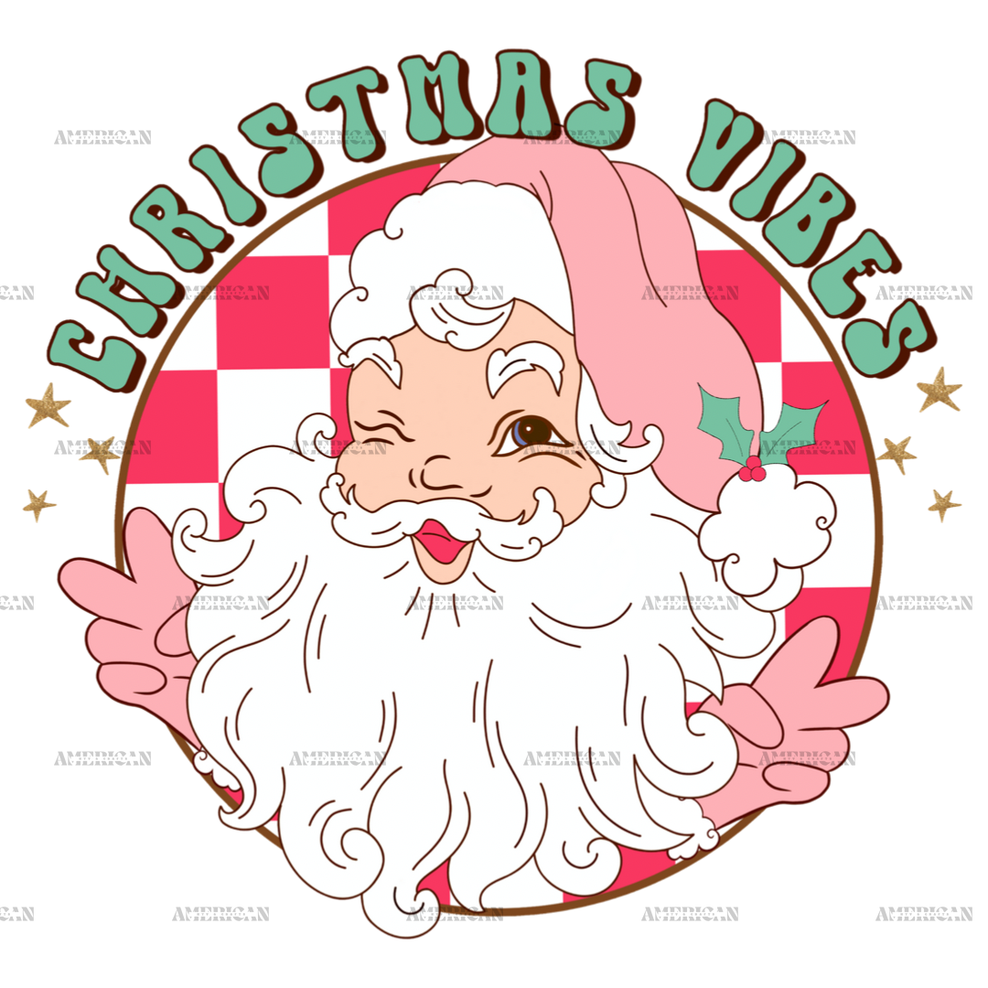 Christmas Vibes Santa-2 DTF Transfer