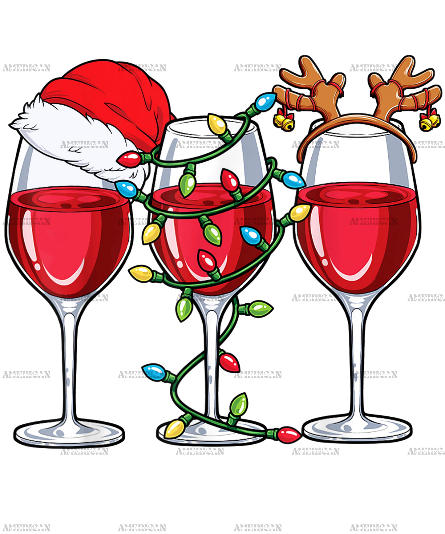 Christmas Wine DTF Transfer