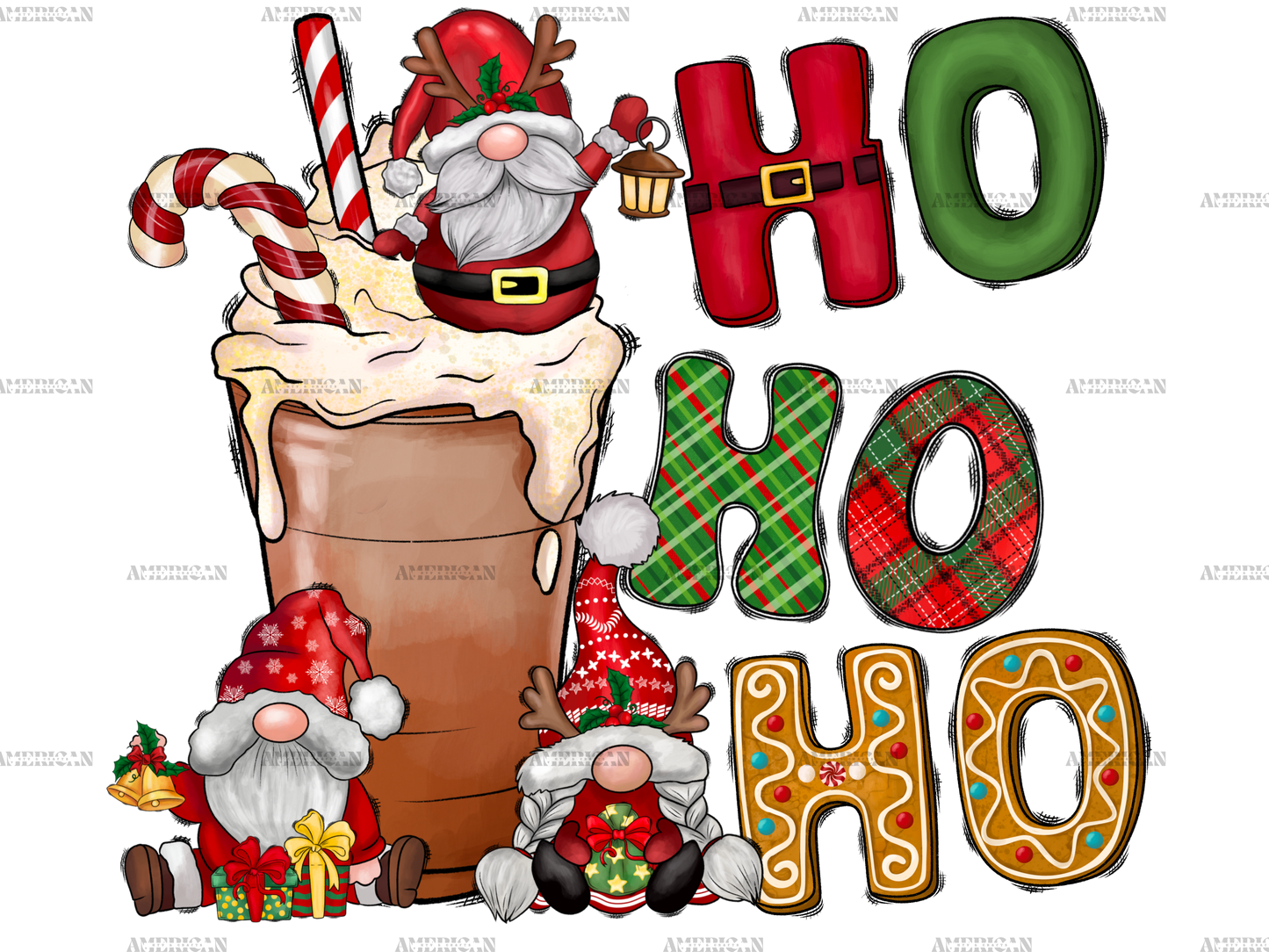 Coffee Gnome HoHoHo DTF Transfer