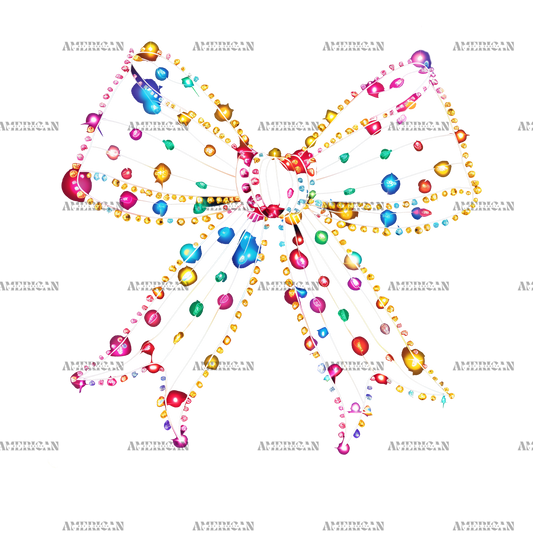 Colorful Lights Bow DTF Transfer
