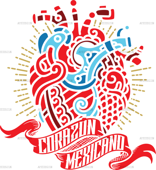 Corazon Mexicano Dtf Transfer