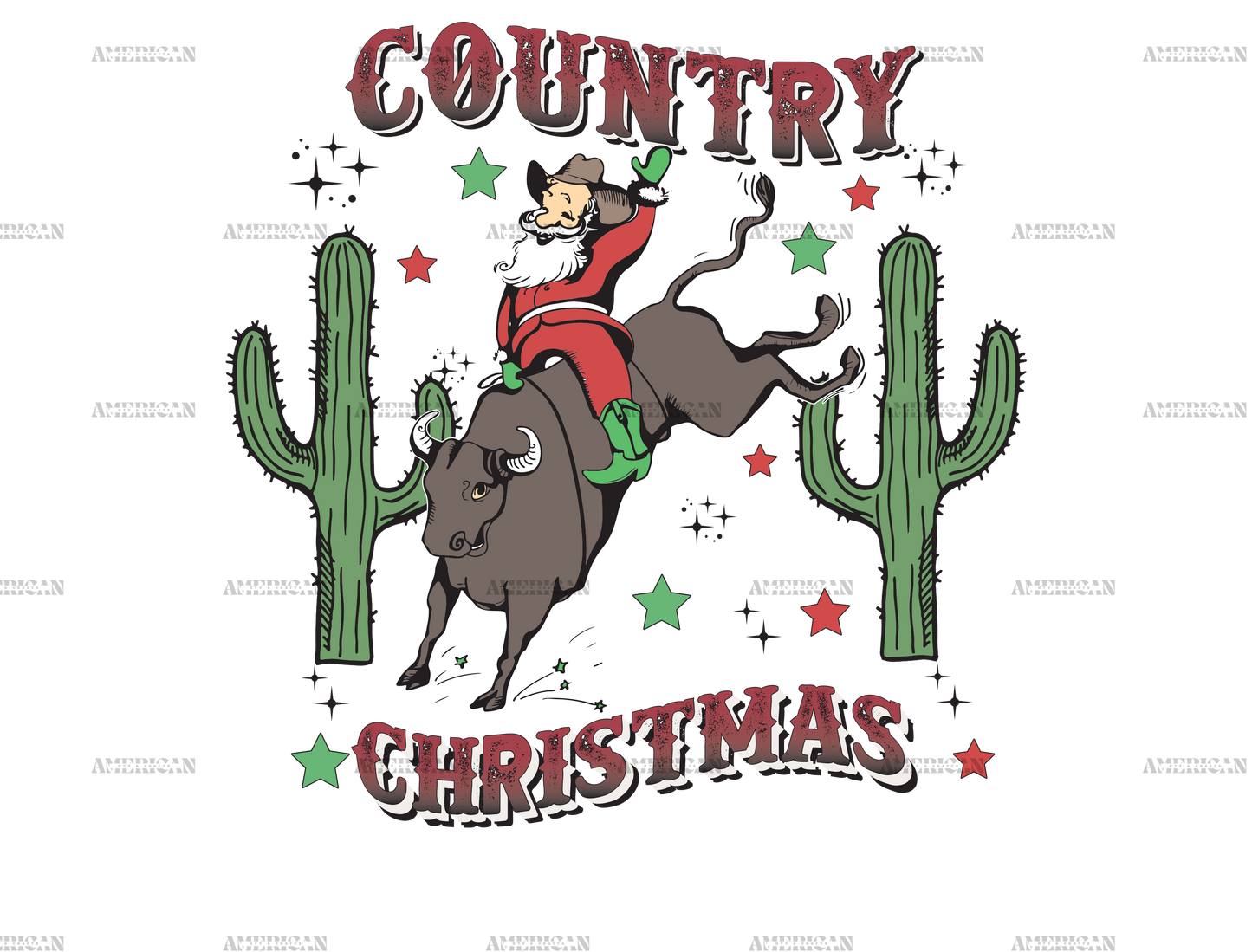Country Christmas DTF Transfer