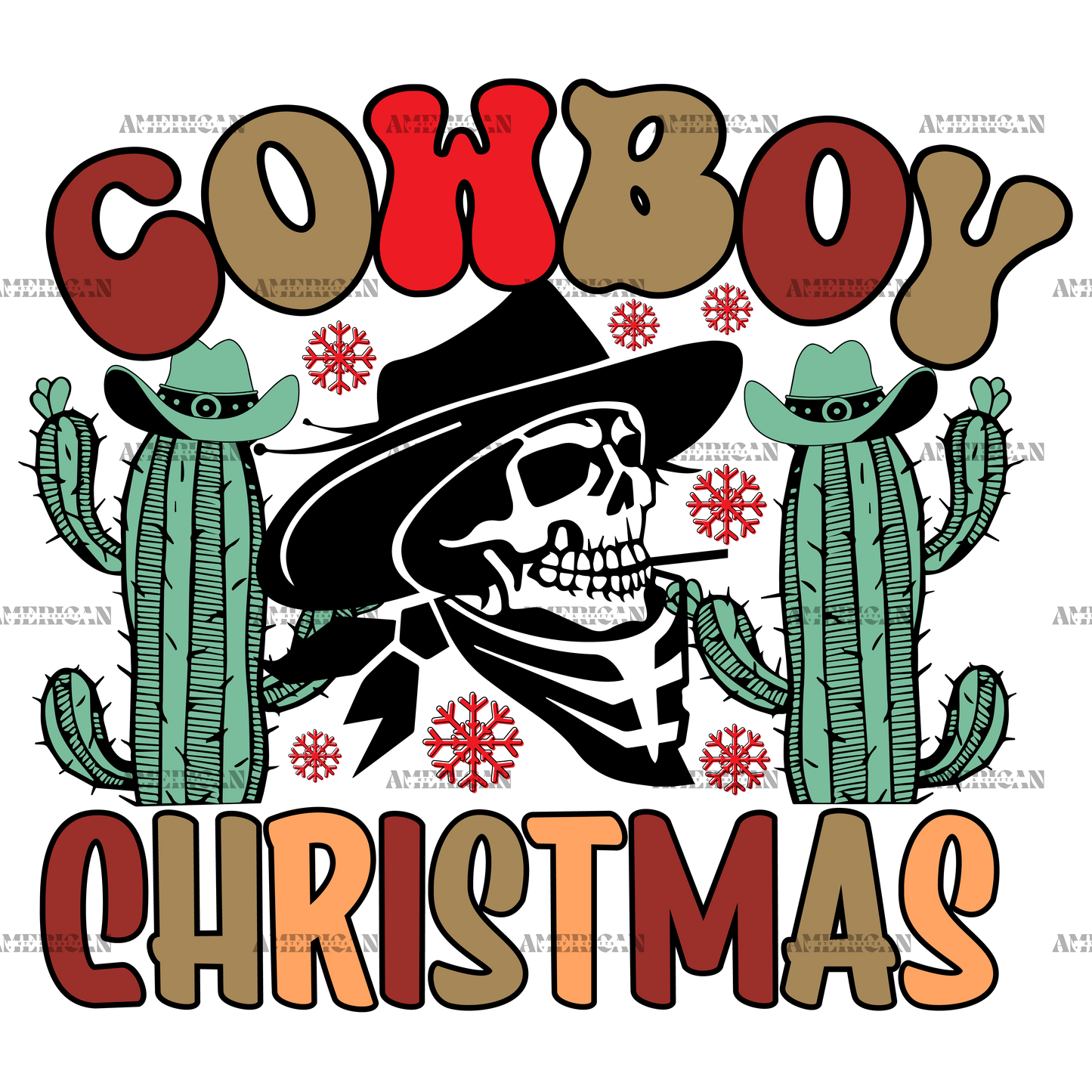 Cowboy Christmas-5 DTF Transfer