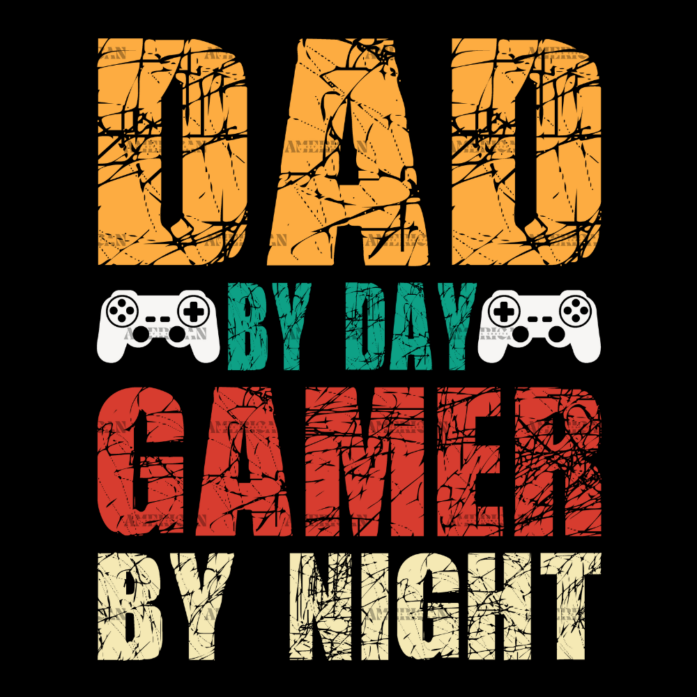 Dad By Day Gamer By Night-2 DTF Transfer