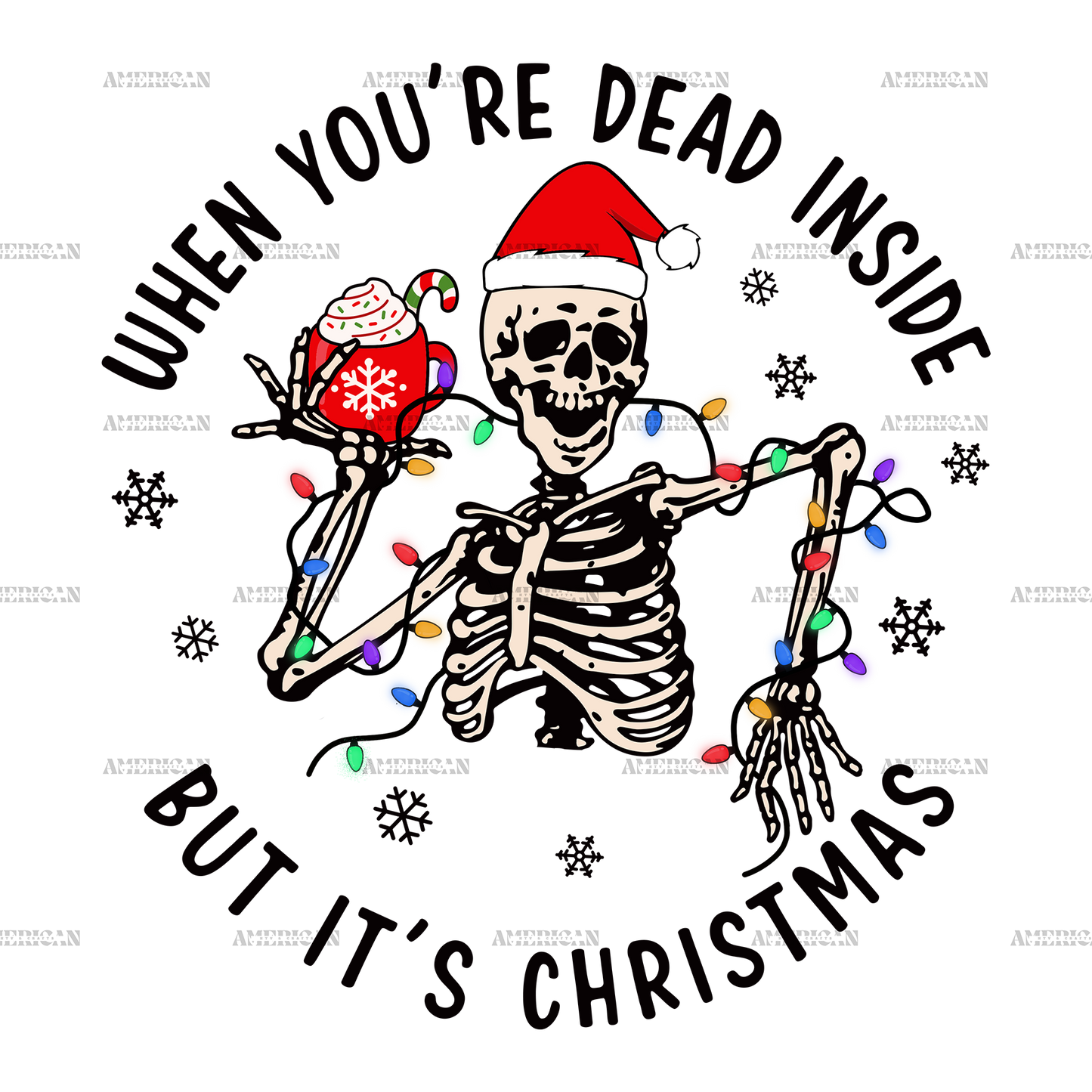 Dead Inside But It's Christmas DTF Transfer
