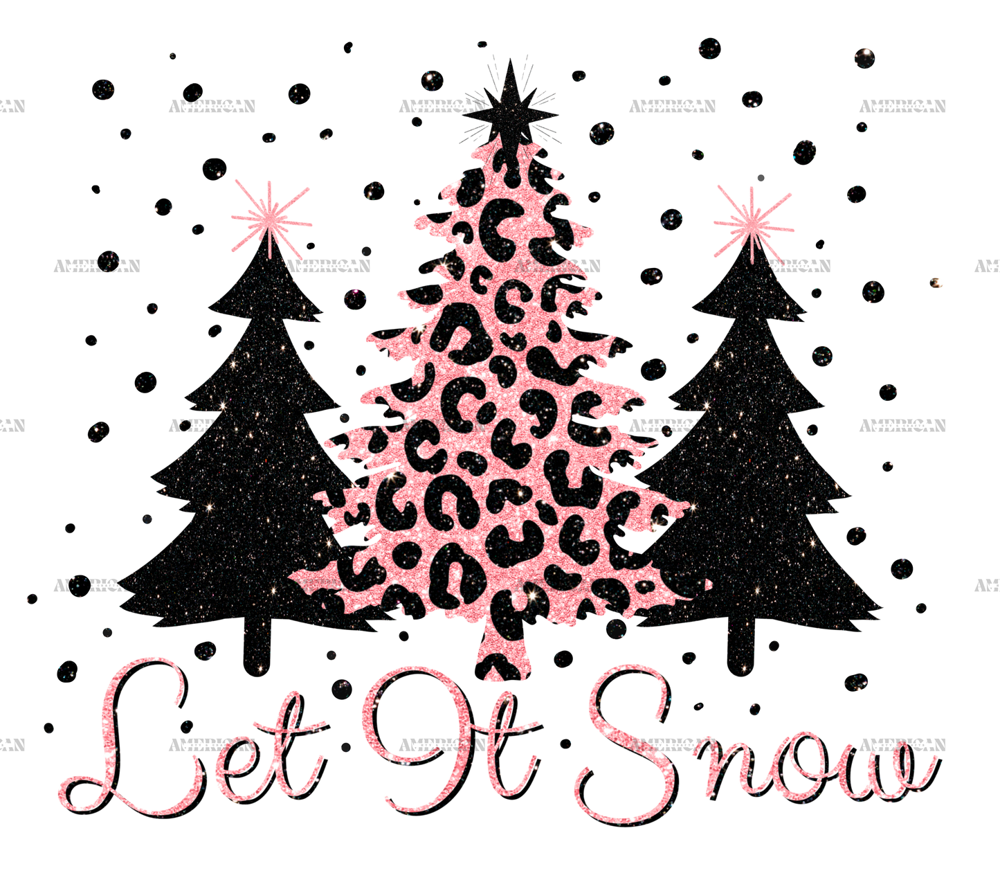 Glitter Let It Snow DTF Transfer
