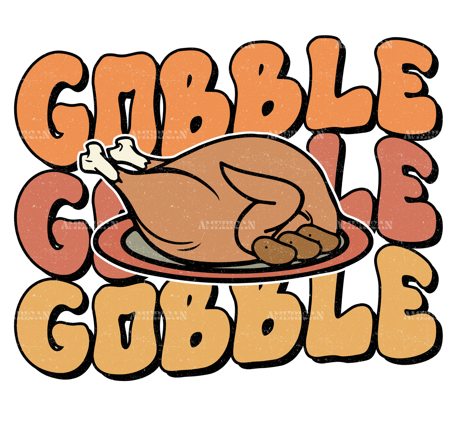 Gobble Turkey DTF Transfer