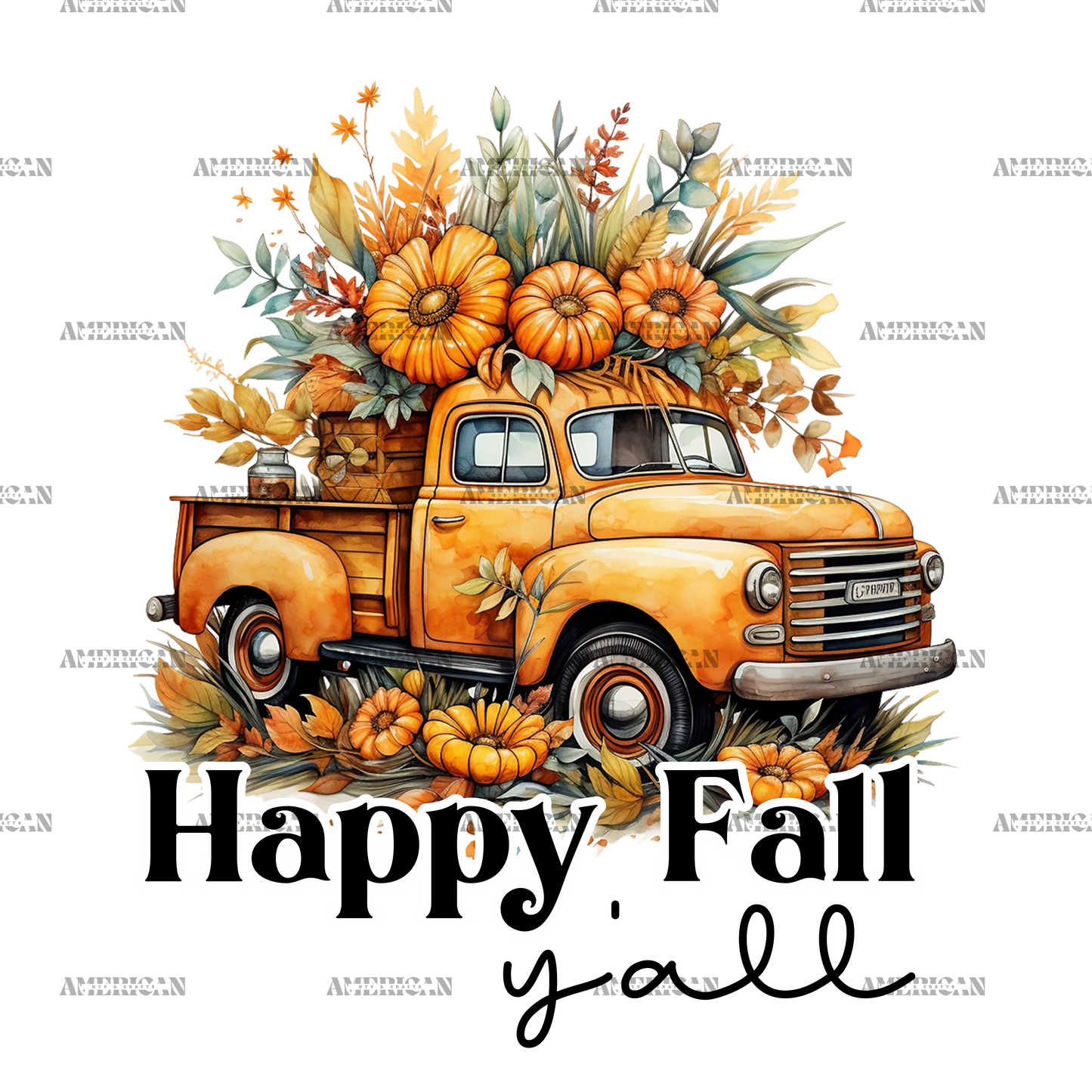 Happy Fall Y'all Truck DTF Transfer