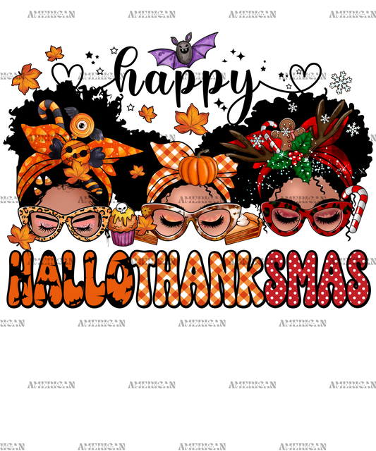Happy Hallothanksmas-3 DTF Transfer