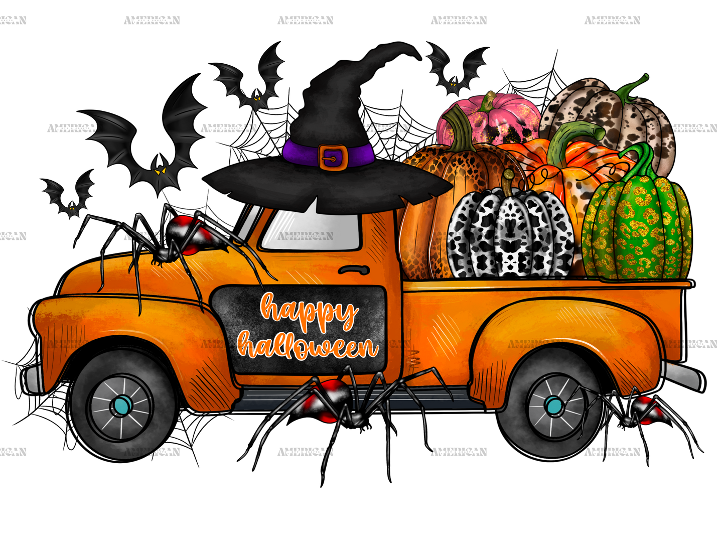 Happy Halloween Truck 2 DTF Transfer