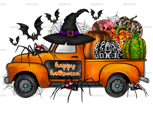 Happy Halloween Truck 2 DTF Transfer
