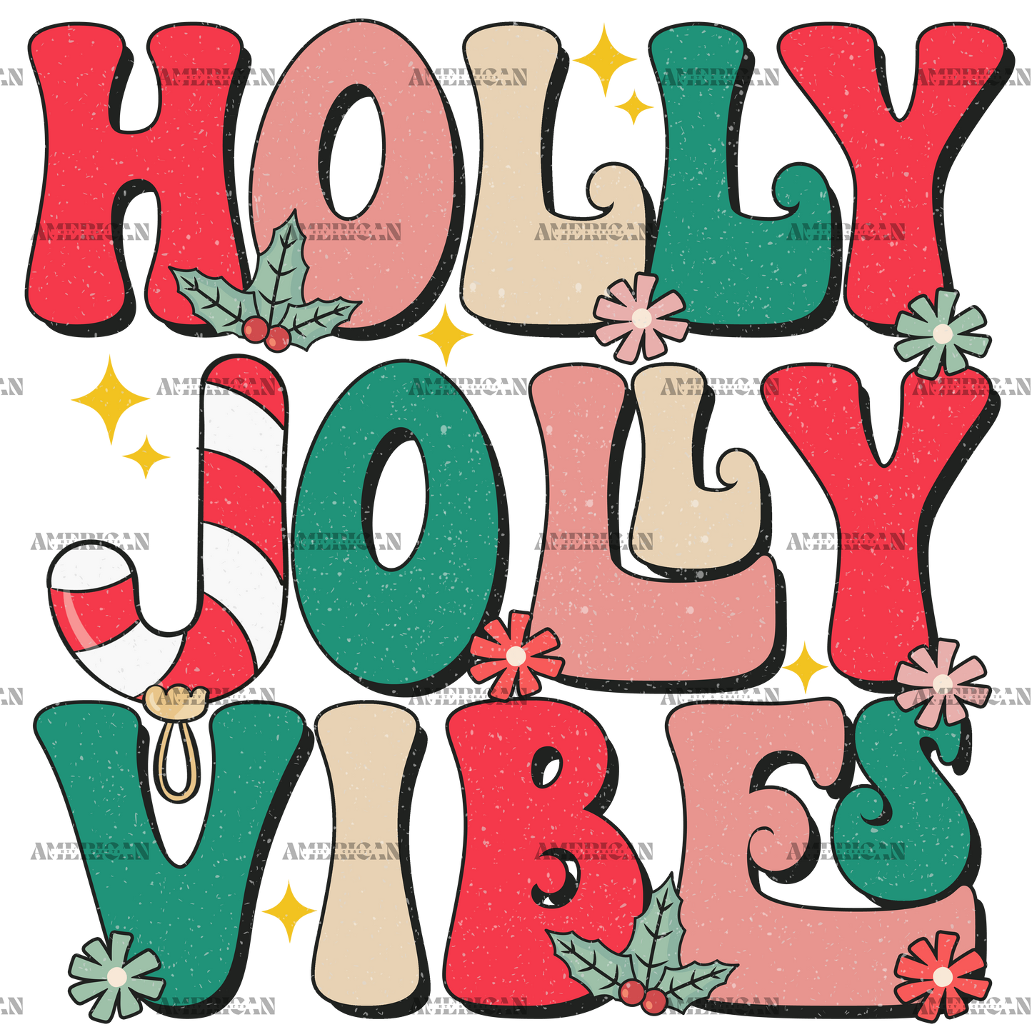 Holly Jolly Vibes-2 DTF Transfer