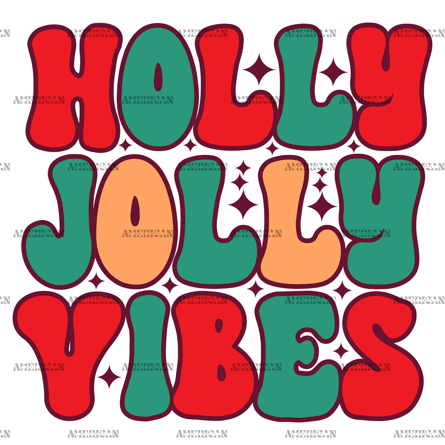 Holly Jolly Vibes-5 DTF Transfer