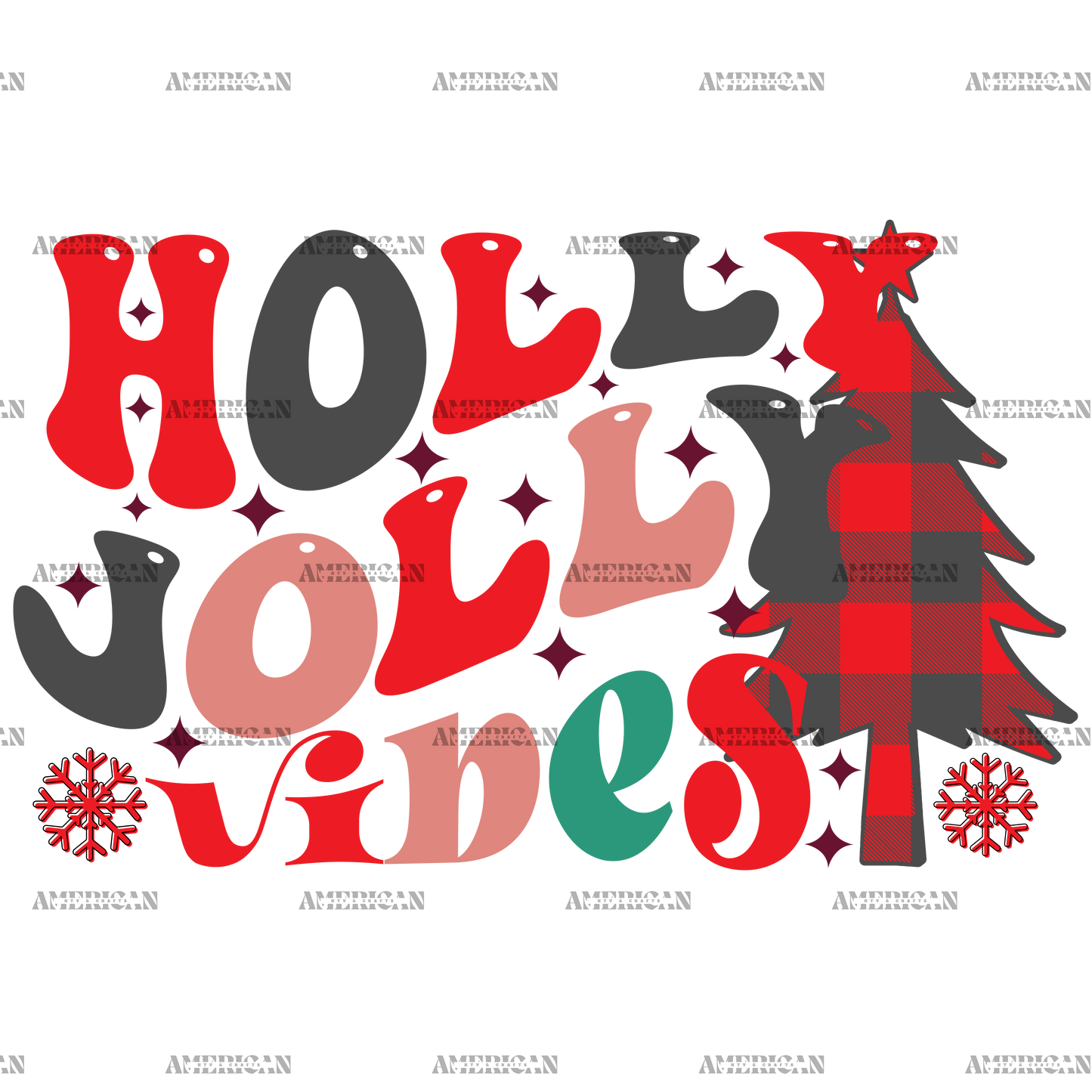 Holly Jolly Vibes-8 DTF Transfer
