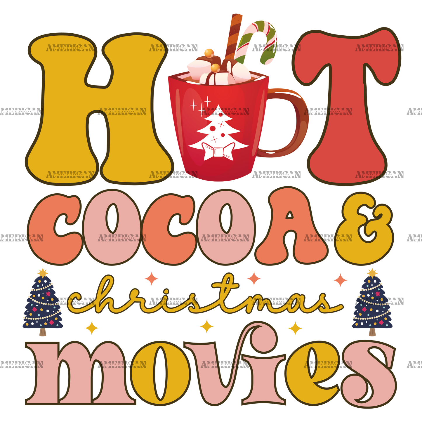 Hot Cocoa And Christmas Movies-1 DTF Transfer
