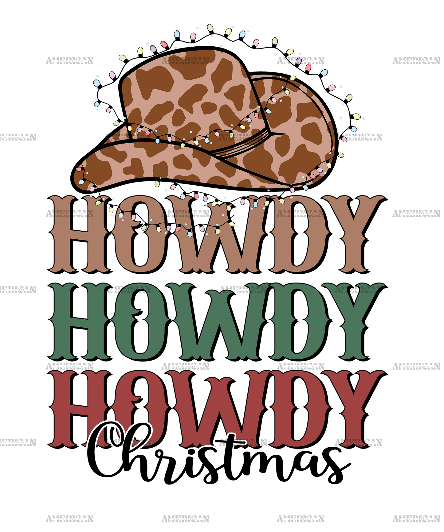 Howdy Christmas Hat DTF Transfer