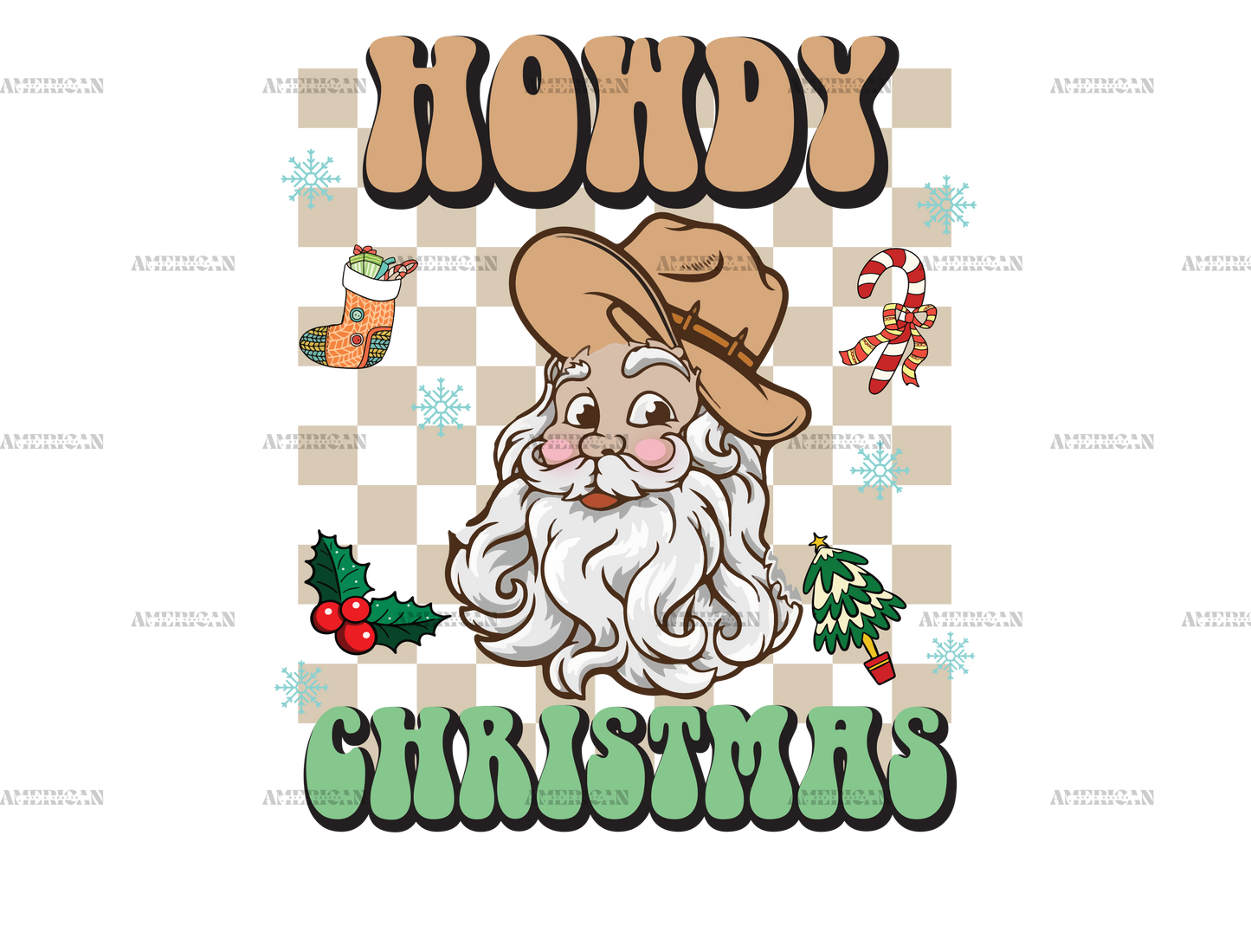 Howdy Christmas Santa-2 DTF Transfer