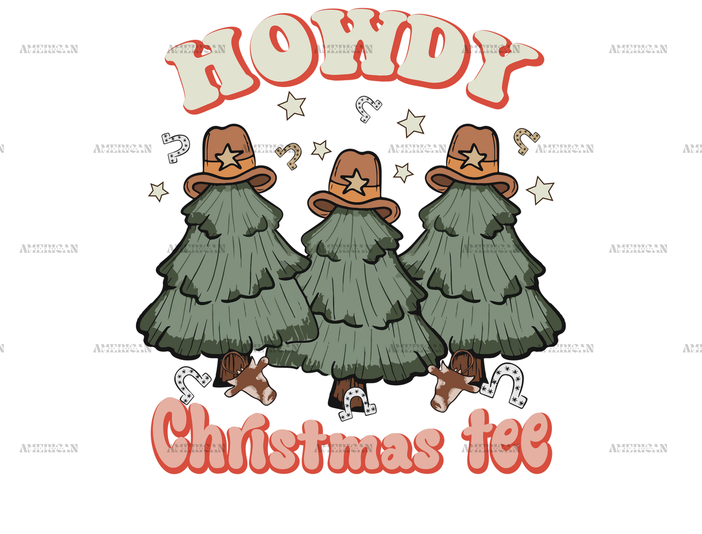 Howdy Christmas Tee DTF Transfer