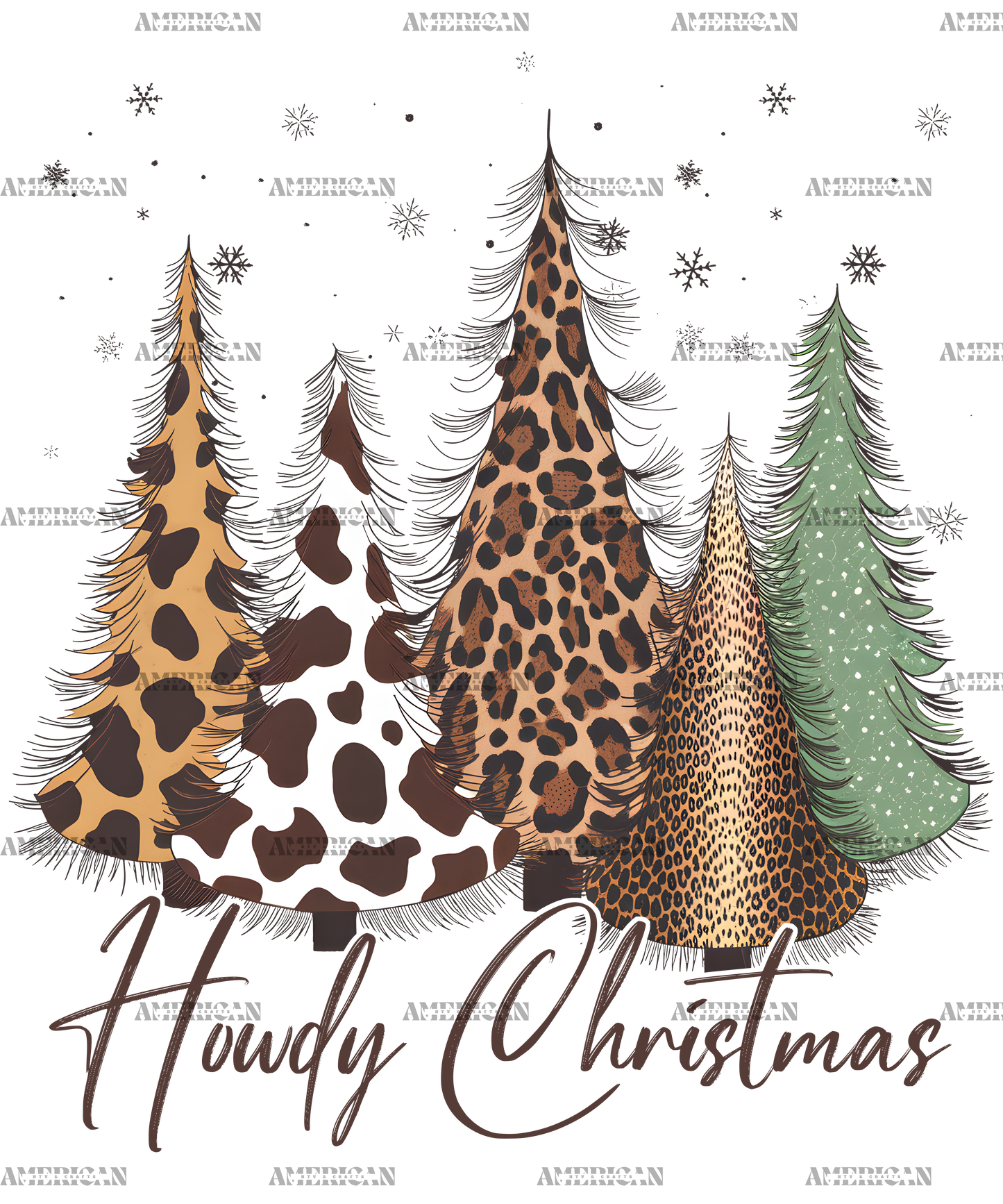 Howdy Christmas Trees-3 DTF Transfer