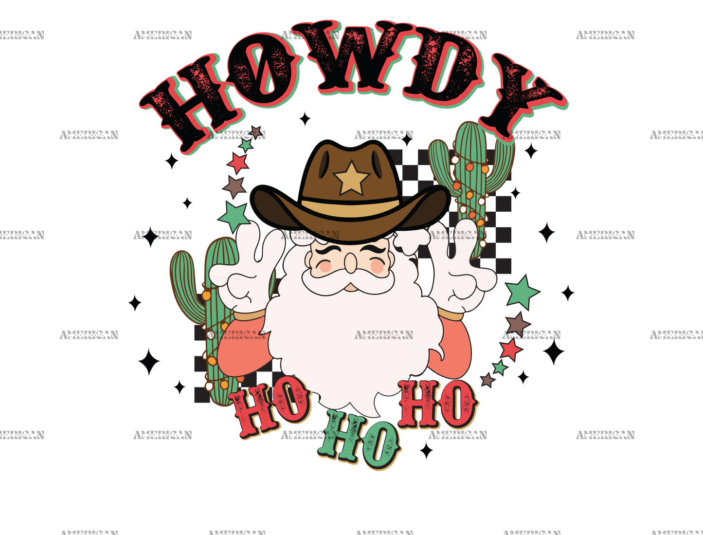 Howdy Santa HoHoHo-2 DTF Transfer