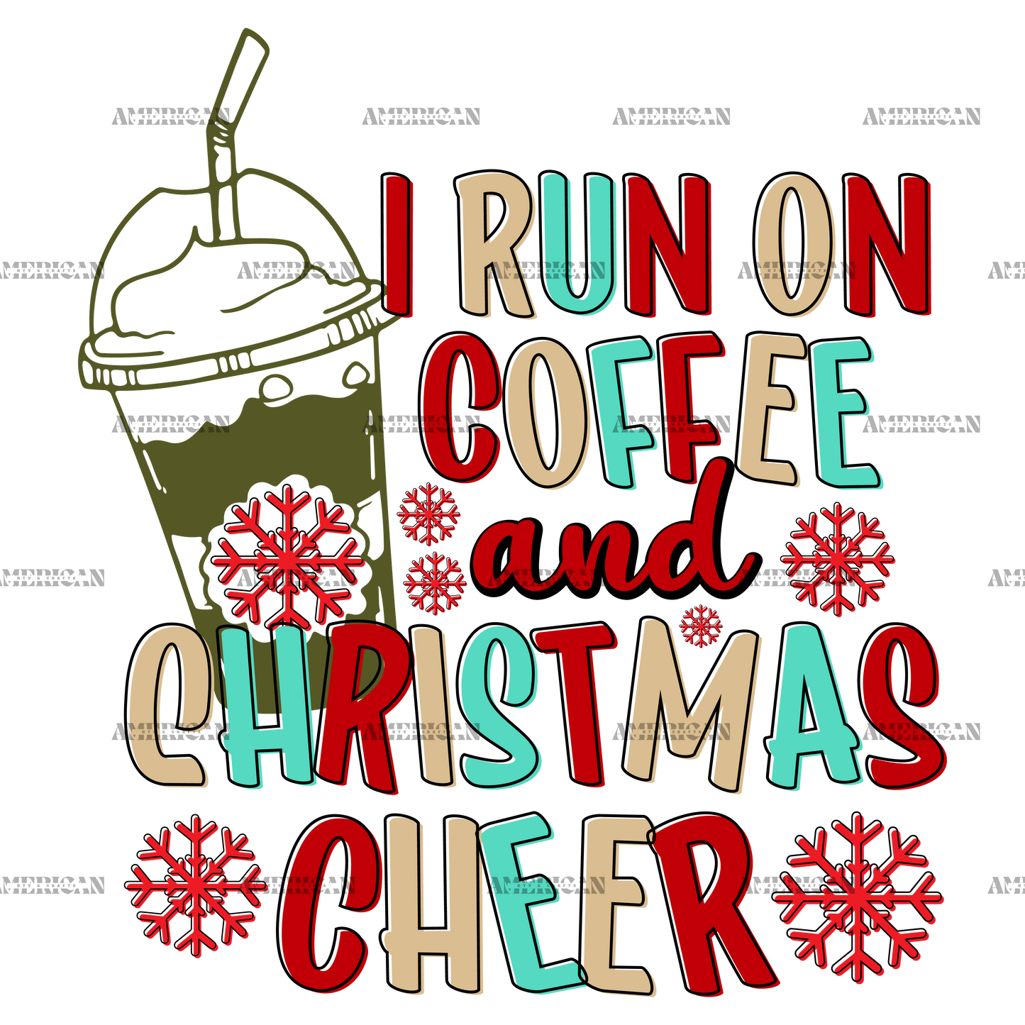 I Run On Coffee And Christmas Cheer-1 DTF Transfer