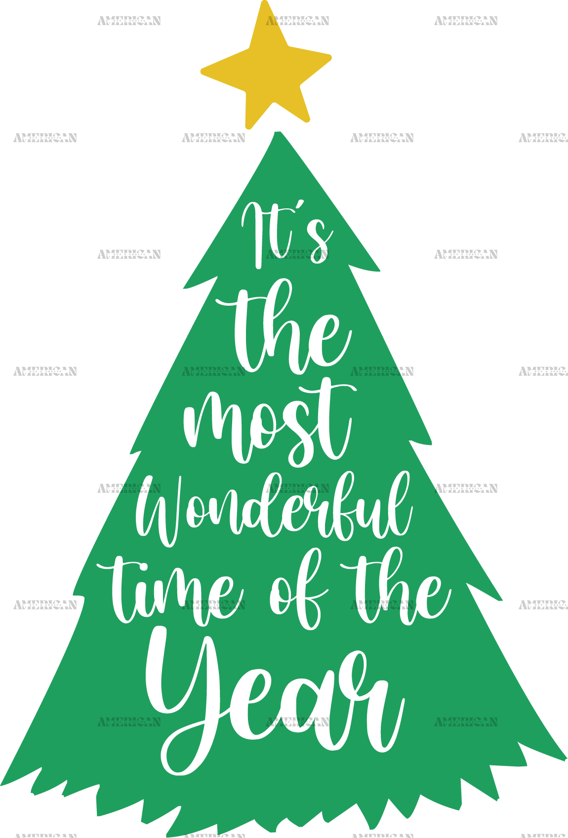 Its The Most Wonderful Time Of The Year Tree DTF Transfer