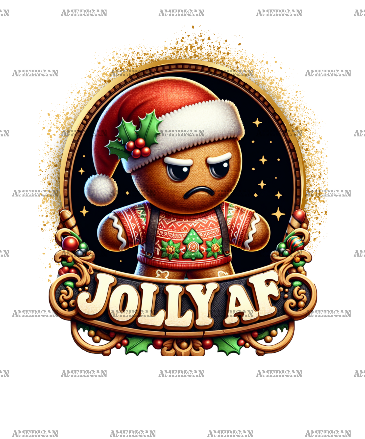 Jolly AF Ginger Bread Man DTF Transfer