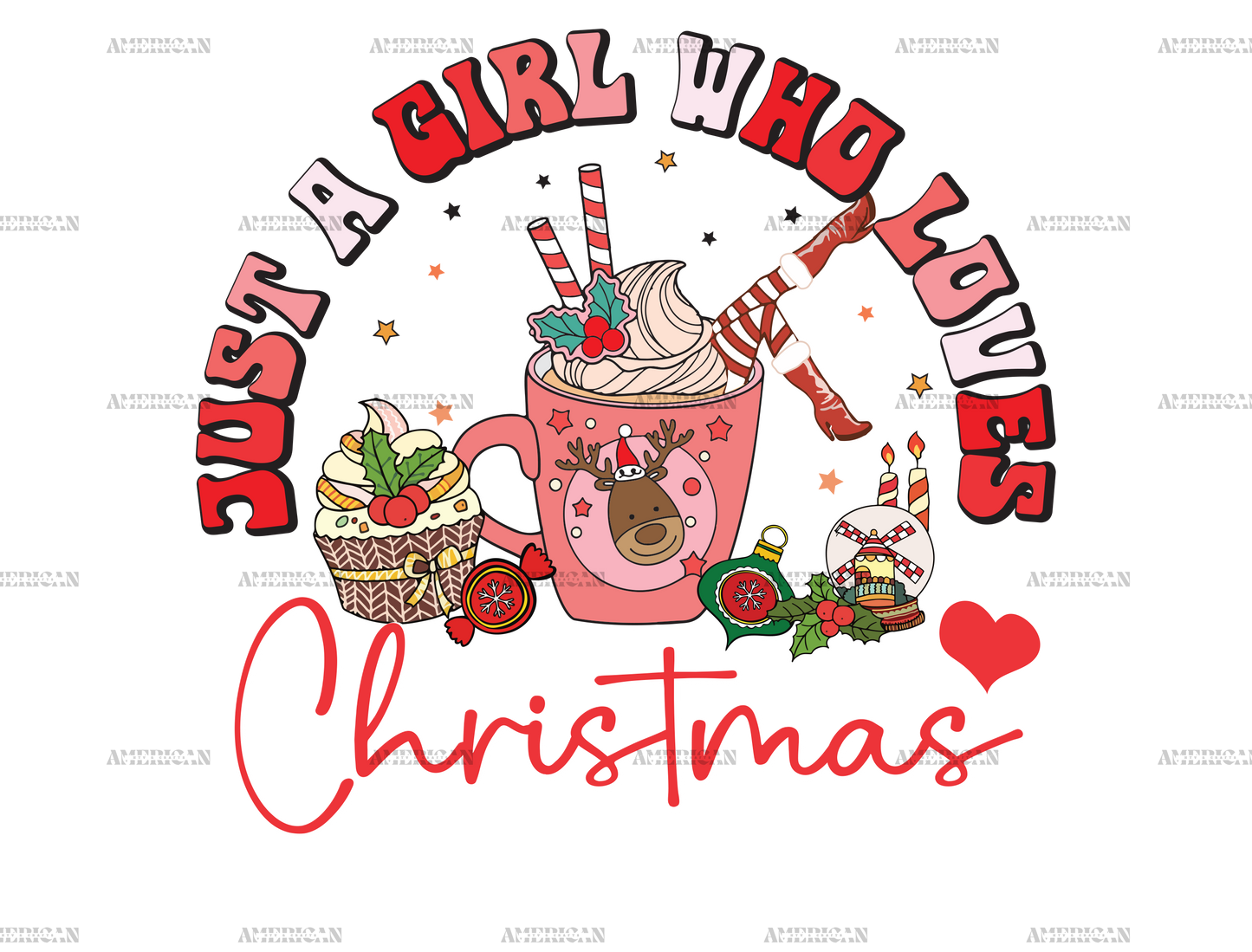 Just A Girl Who Loves Christmas-1 DTF Transfer