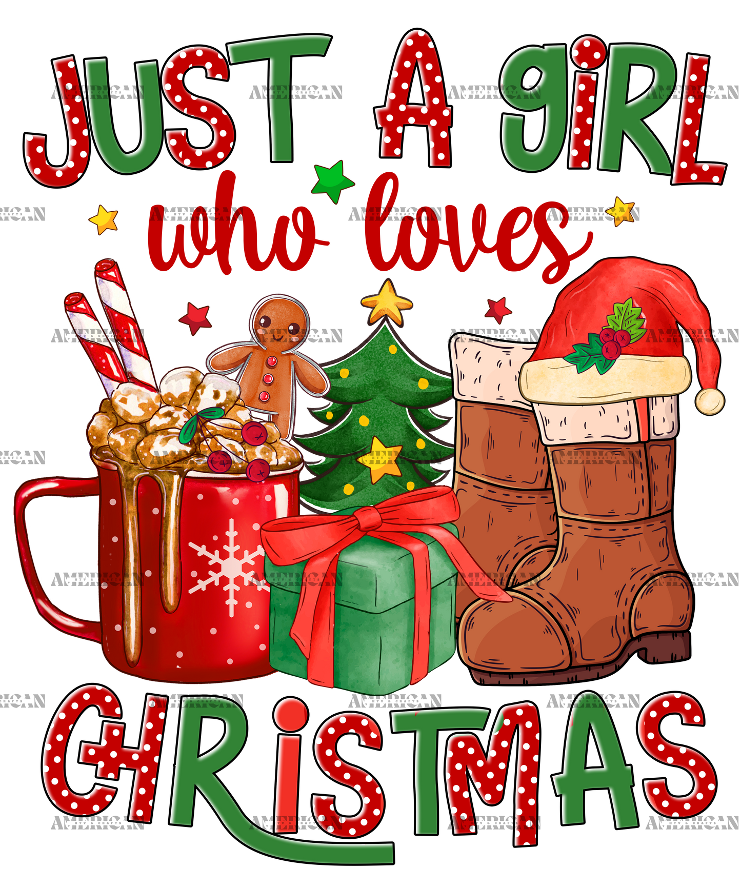 Just A Girl Who Loves Christmas-10 DTF Transfer
