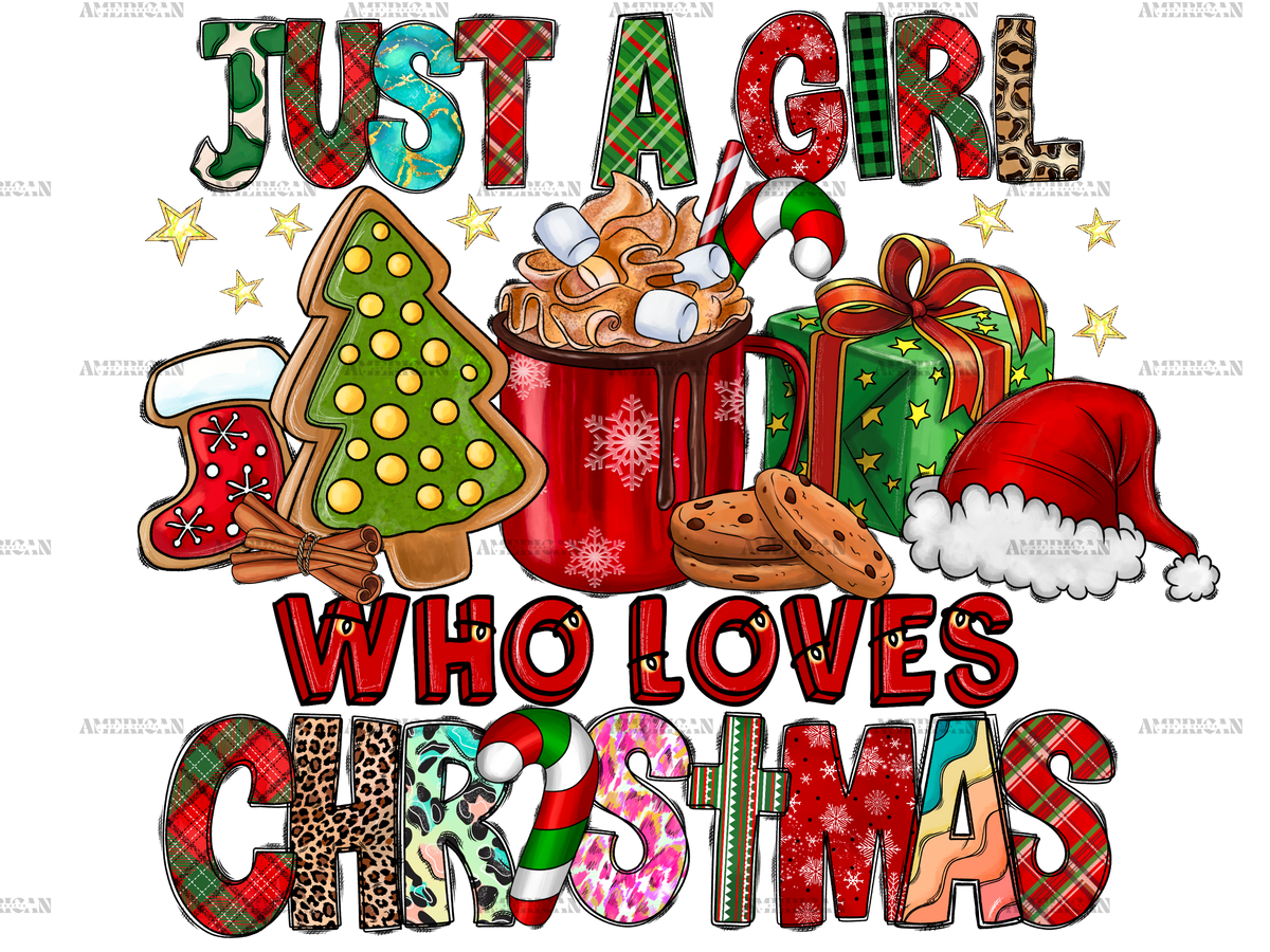 Just A Girl Who Loves Christmas-2 DTF Transfer