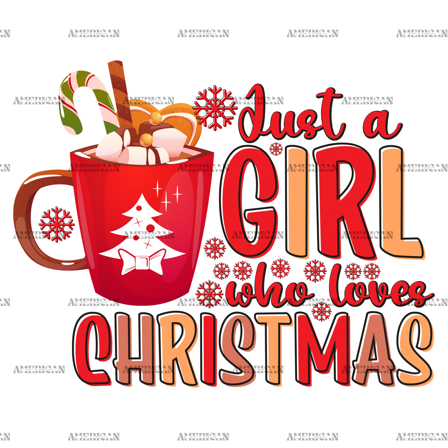 Just A Girl Who Loves Christmas-6 DTF Transfer
