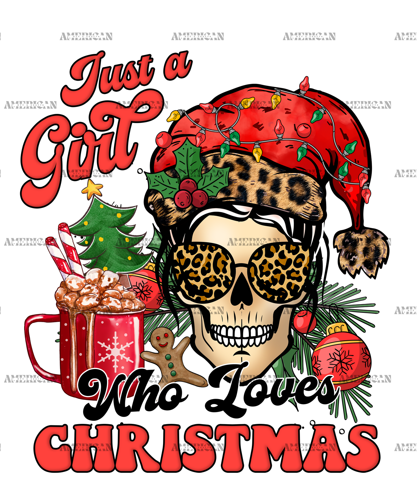 Just A Girl Who Loves Christmas-8 DTF Transfer