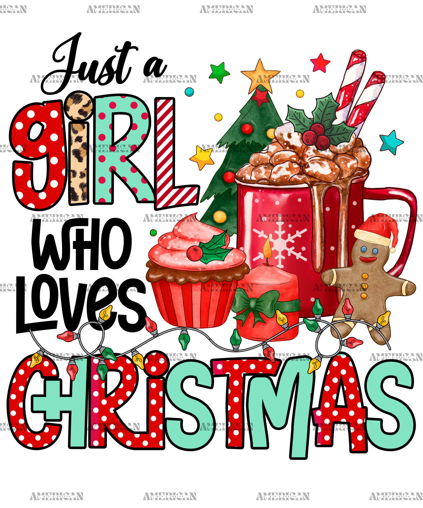 Just A Girl Who Loves Christmas-9 DTF Transfer